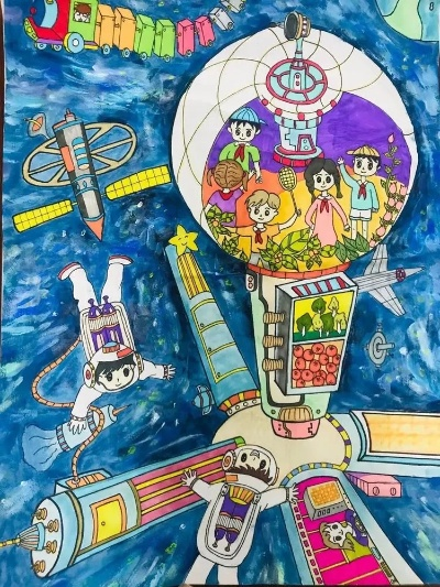 未来科技生活，一幅幅生动的绘画作品描绘的明天