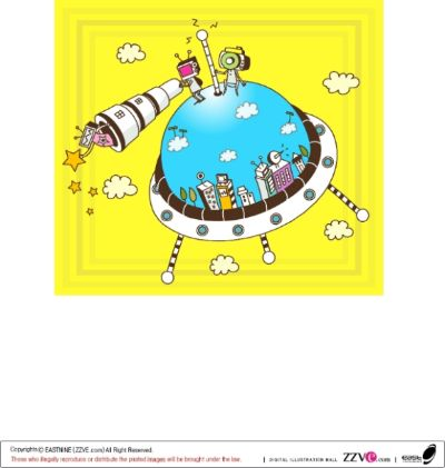 科技生活手绘图片素材，创意与现实的交汇点